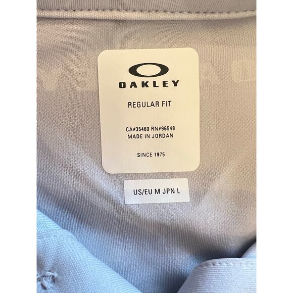 OAKLEY MENS POLO GOLF COLLARED SHORT SLEEVE SHIRT REGULAR FIT SZ M GRAY & BLACK - Picture 5 of 12